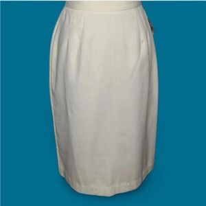 NWT VINTAGE 80’s Summit Hill Elegant Off-White Pleated Pencil Skirt